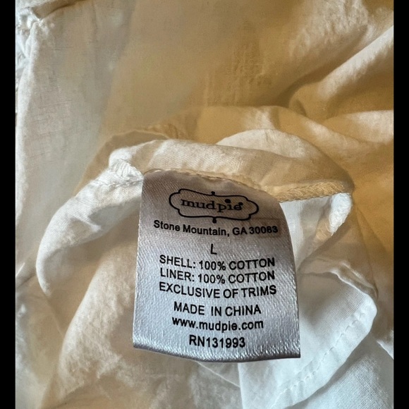 Mud Pie White Eyelet Dress Juniors Large Boho Cottagecore - Picture 8 of 8